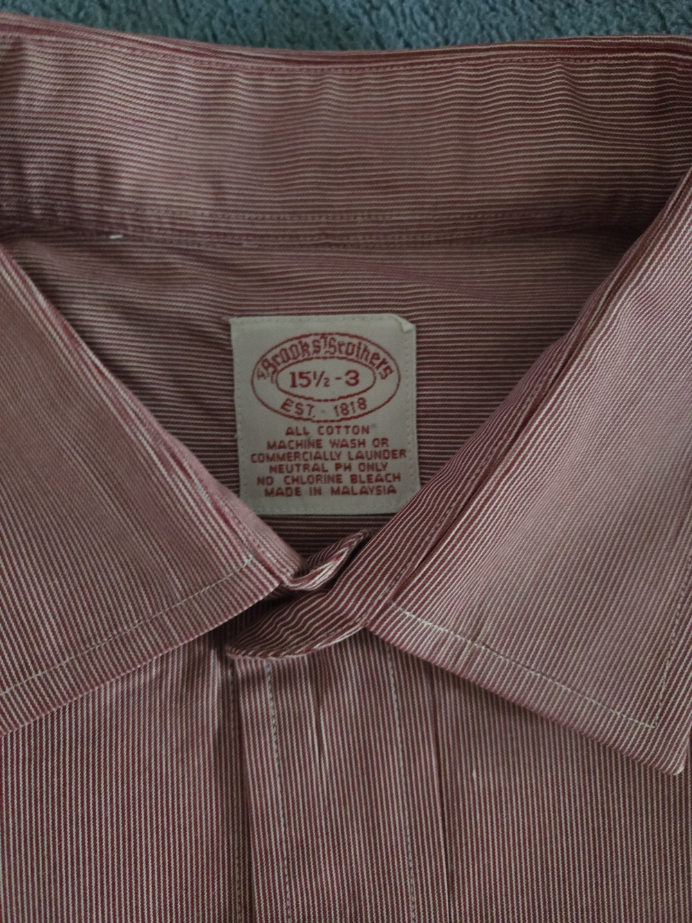 Brooks Brothers Red Micro-Stripe Dress Shirt, 15-1/2 - 3 - Picture 3 of 3